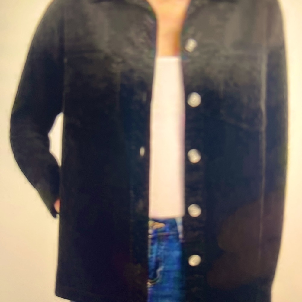 Matty M - Black Women’s Size L Corduroy Shirt Jacket - NEVER WORN - Picture 4 of 6